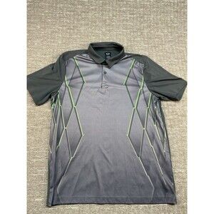 Oakley Shirt Mens Large Short Sleeve Golfing Polo Lightweight Regular Fit Gray